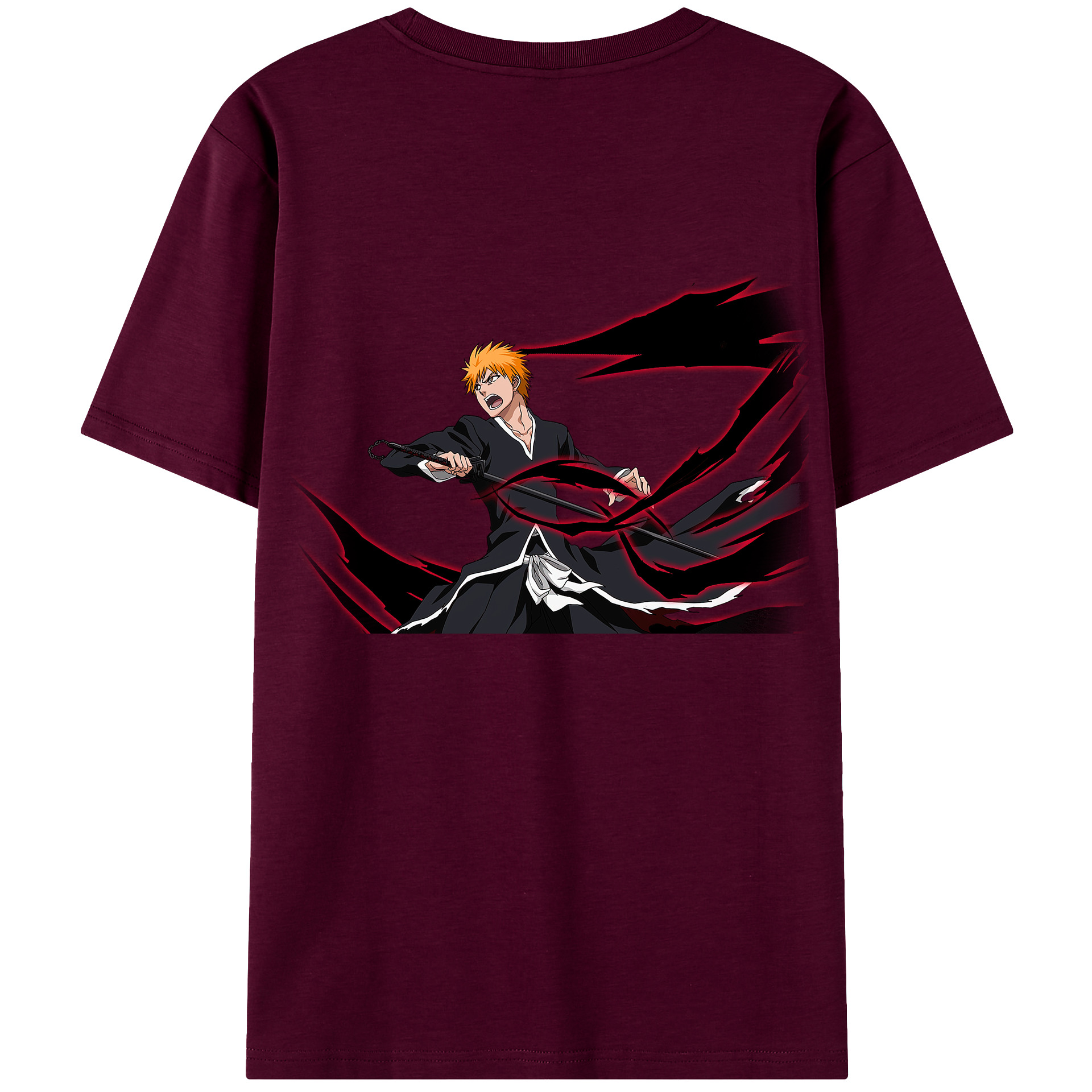 （画像用） ブリーチ 黒崎一護（くろさき いちご）BLEACH Kurosaki Ichigo レディース半袖Tシャツ(バックプリント)